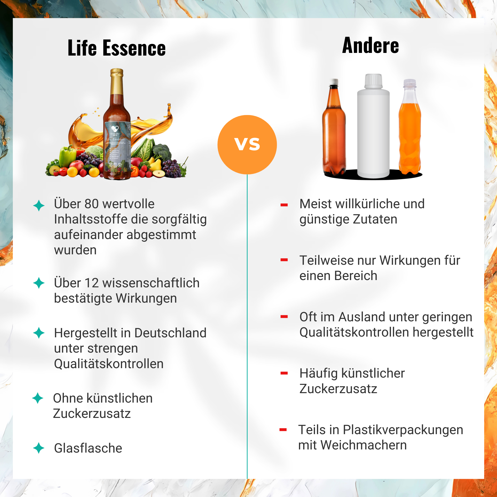 Life Essence - Powerkonzentrat - 350 ml Glasflasche