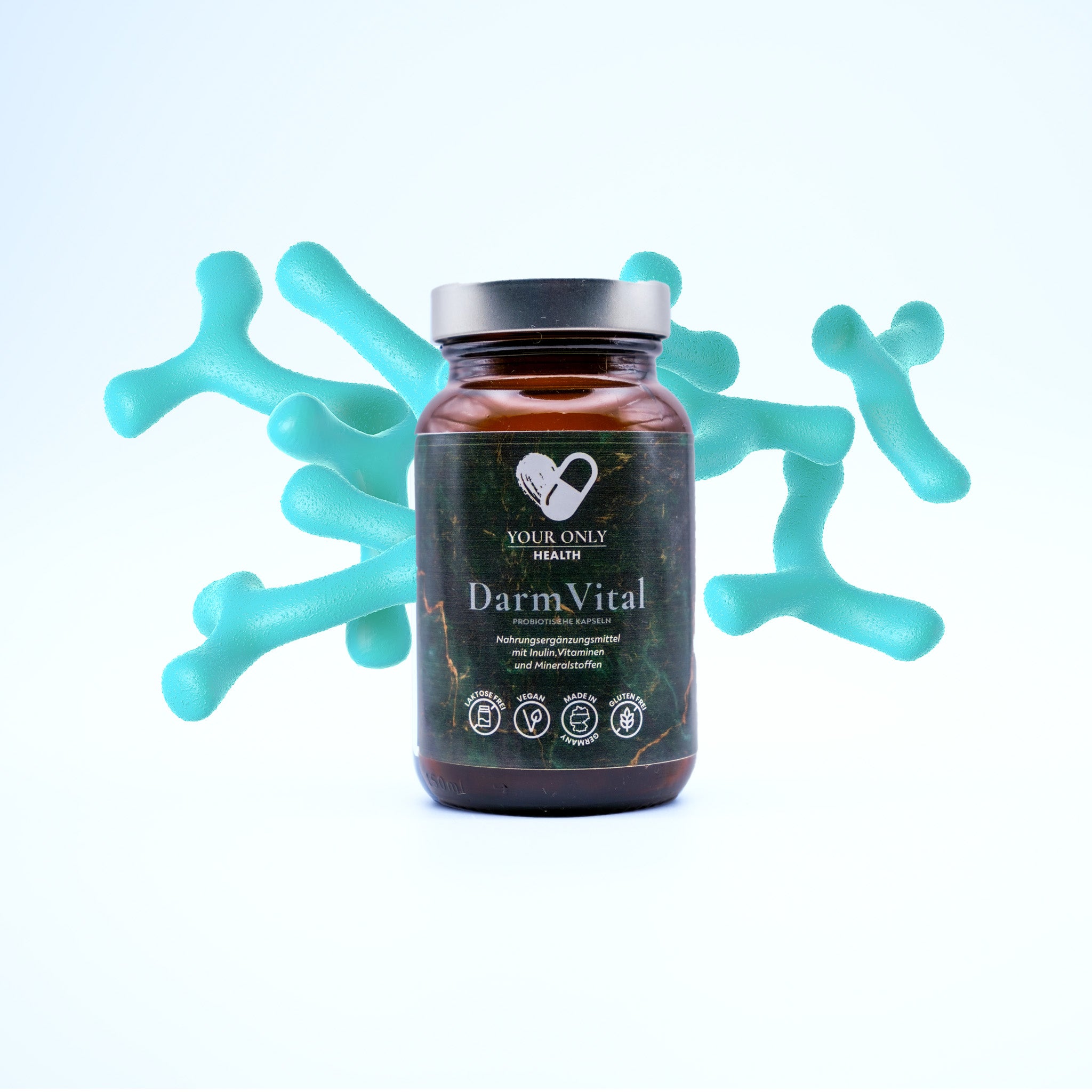 DarmVital mit Inulin, Vitaminen und Mineralstoffen - 60 vegane probiotische Kapseln